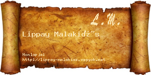 Lippay Malakiás névjegykártya